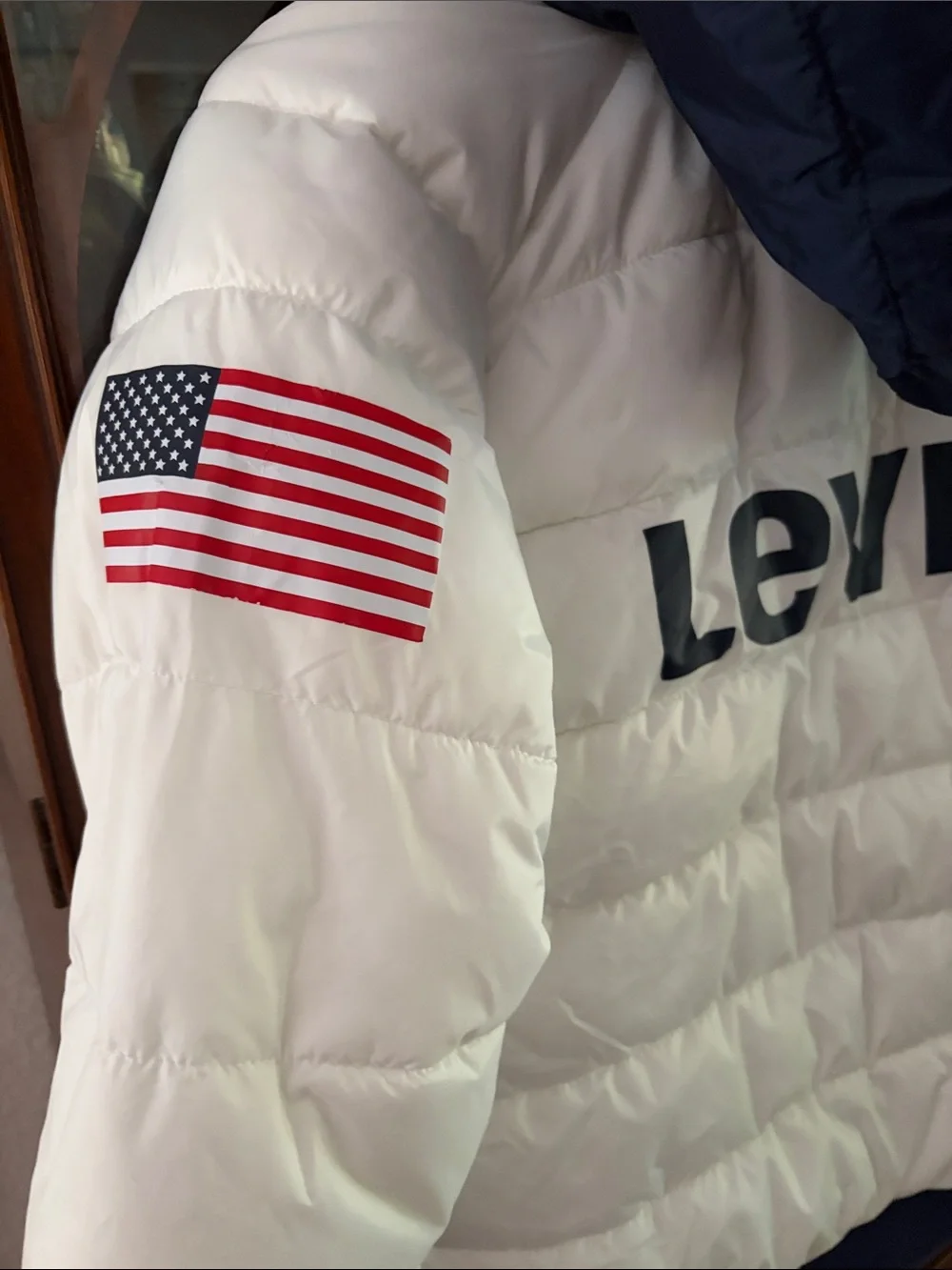 Levi's White Jacket with Navy Trim